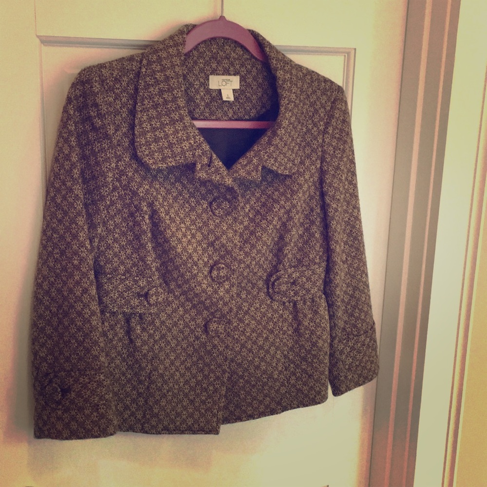 Loft cropped tweed blazer
